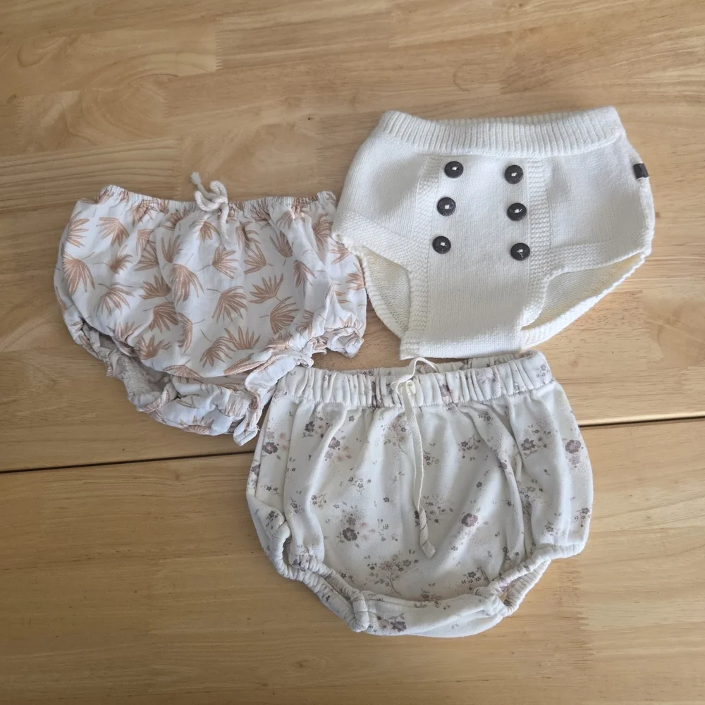 Jamie Kay Cream White Diaper Covers Soft Elastic Bloomers